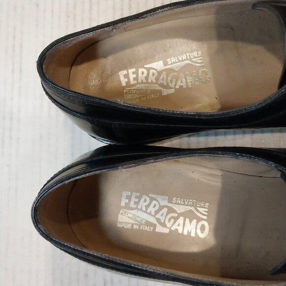 SALVATORE FERRAGAMO men's size 11.5 D black Derby. - Picture 2 of 9